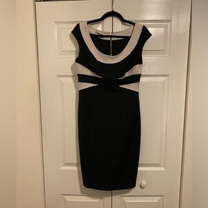 Size 14 Black and White Cocktail Dress by Maggy London